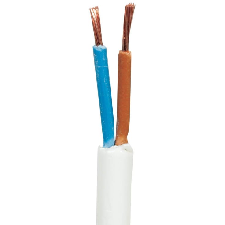 Lampeledning, 10 meter, vit