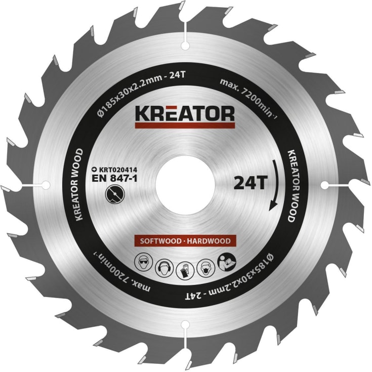 Kreator Sagblad for sirkelsag 24 tenner - Ø185 mm