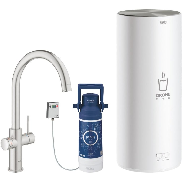 Grohe Red Duo köksblandare inkl. 5,5 liters varmvattensbehållare, stål
