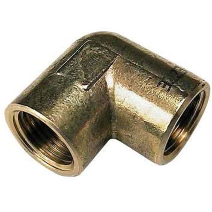 Messing vinkel muffe/muffe, 1 1/4"
