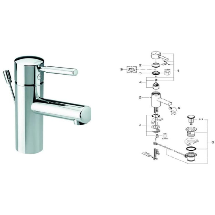 Reservedelsoversikt - GROHE Essence Servantarmatur 33294