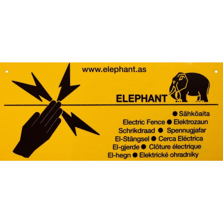 Elephant advarselsskilt, gul