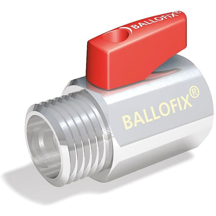 Ballofix kuglehane 1/2" muffe/nippel m/rød greb