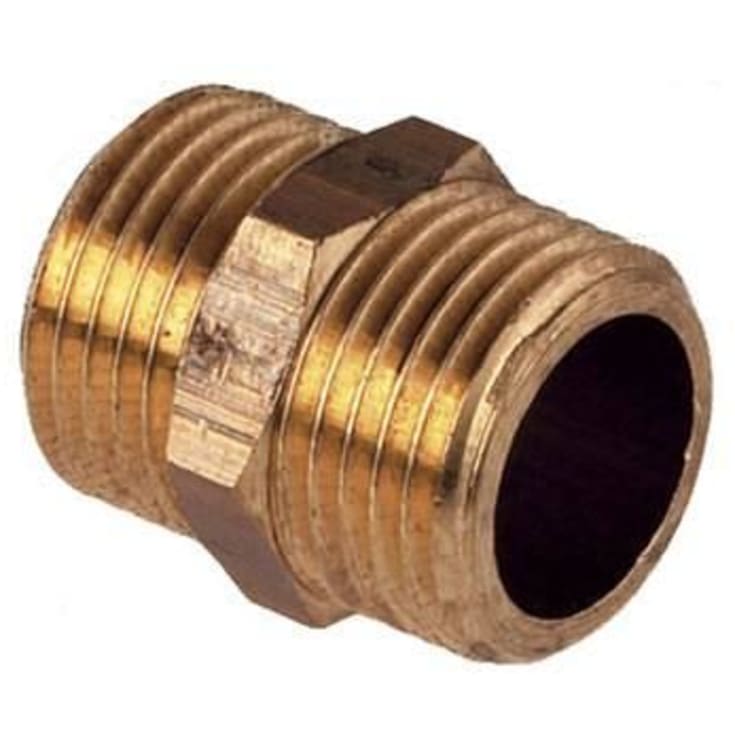 Mässing sexkantsnippel, 1 1/2"