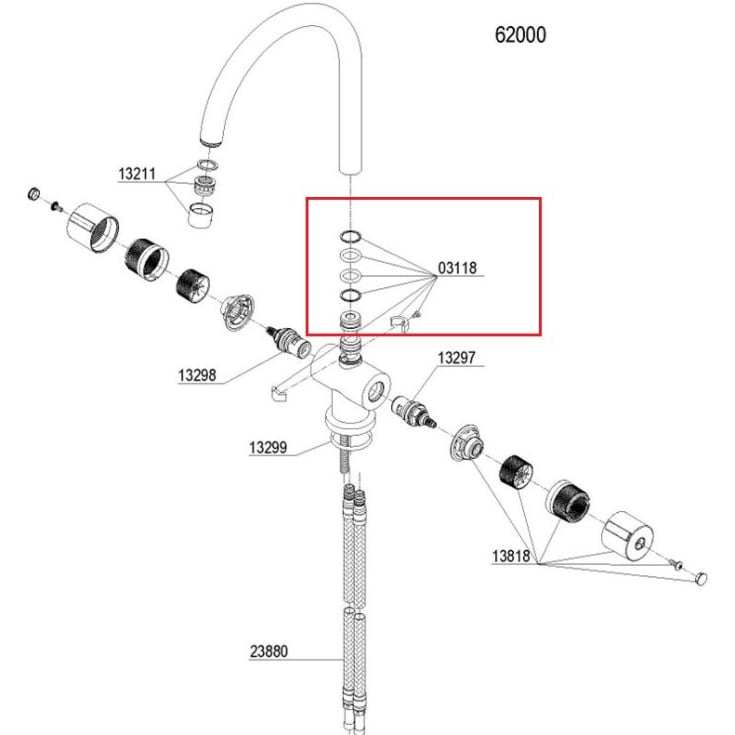 Damixa Reparationsset O-ringar Ø14,3 x 2,4 till Svängpip (serie 16, Star, Titan och Venus)