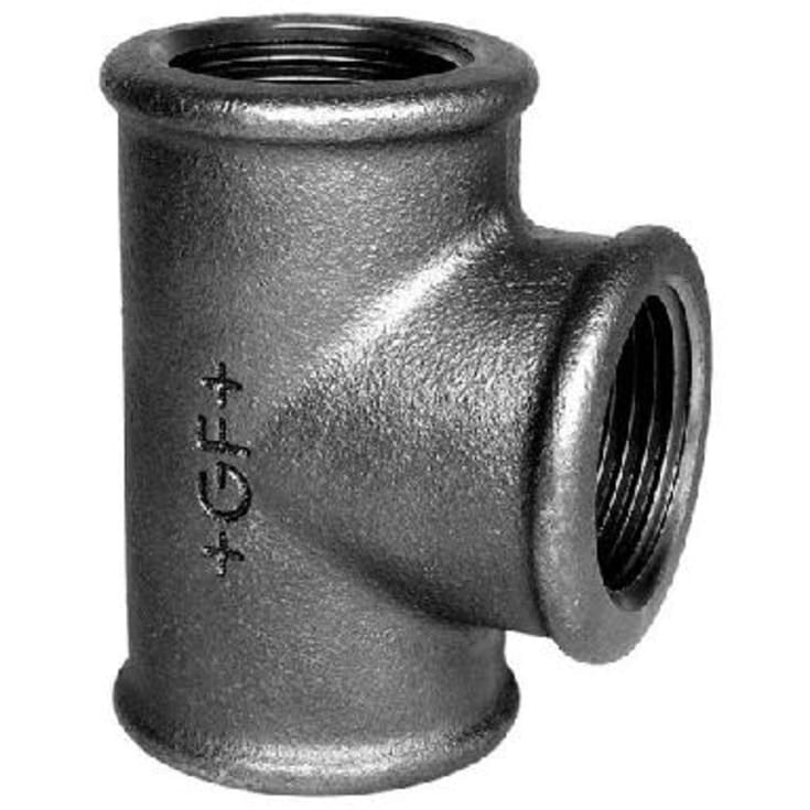 Sort T-rør 1 1/4"