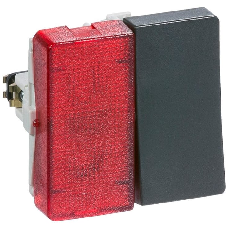 LK Fuga afbryder 1-pol med rød lampe 1 modul, koksgrå