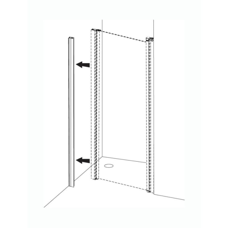 Contura Shower Space-forlengelsesprofil, børstet aluminium