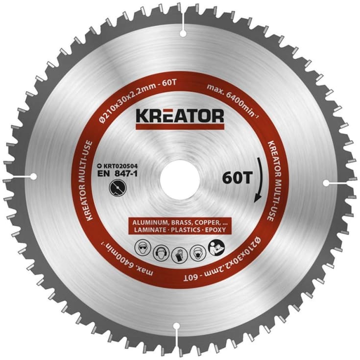 Kreator Universal cirkelsågblad 60 tänder - Ø210 mm