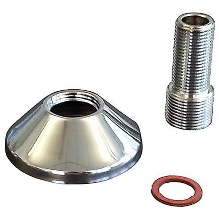Kupling med rosett, 60 mm, 3/4" x 1/2", 2 stk.