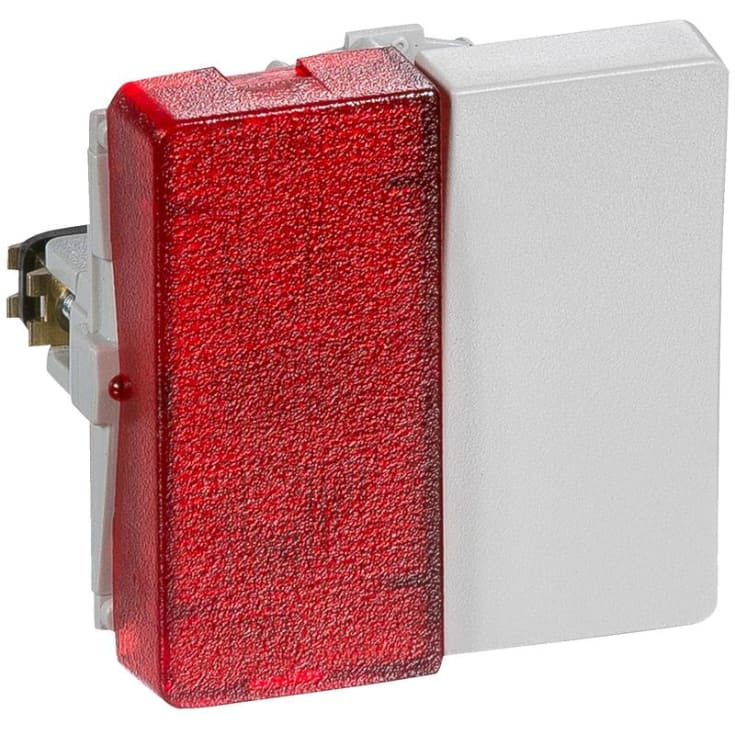 LK Fuga afbryder 1-pol med rød lampe 1 modul, lysegrå
