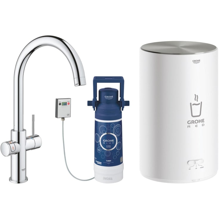 Grohe Red Duo kjøkkenarmatur, 3 liters varmtvannsbereder, krom