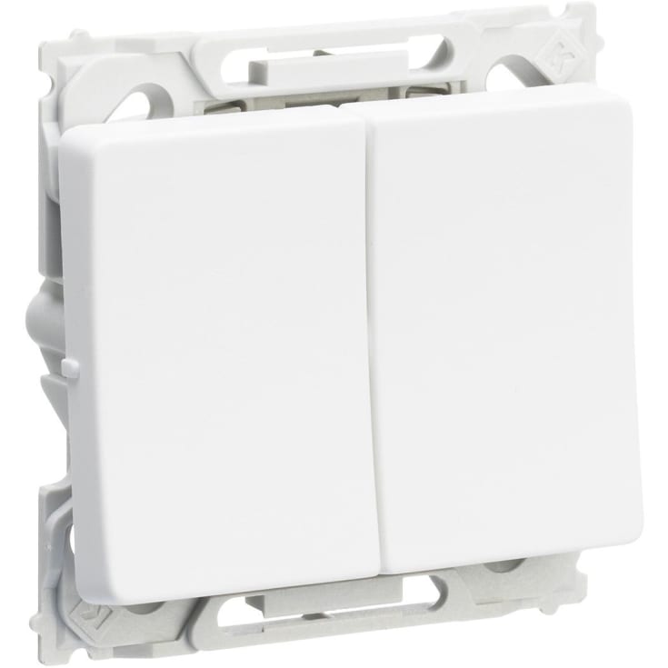 LK Opus 66 Dobbelt afbryder med korrespondance, 1 modul, Hvid