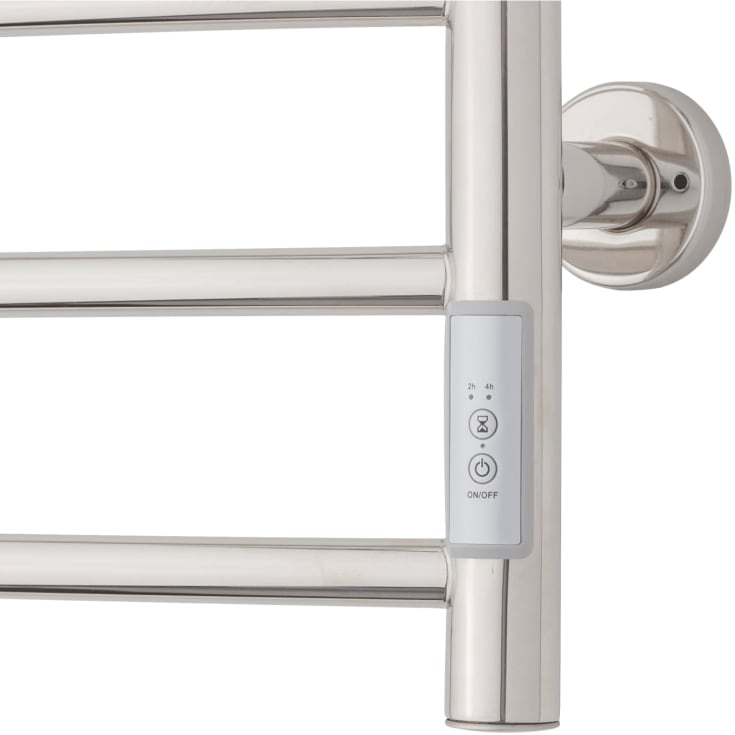 TVS Eldo 9 Buet Håndklædetørrer med timer f/El-tilslutning 860 x 530 mm, Poleret Rustfri Stål