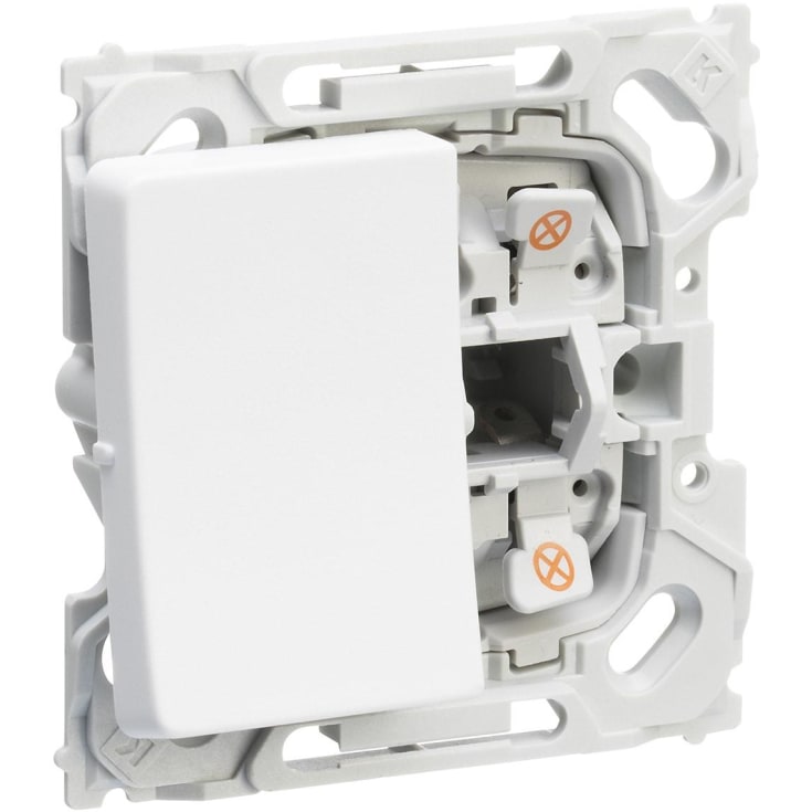 LK Opus 66 Afbryder med 2 sløjfeklemmer og lampe, 1 modul, Hvid