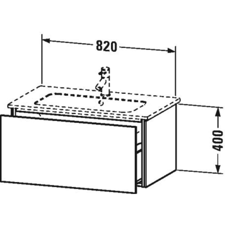 Duravit L-Cube vaskeskab 820 x 481 mm, Hvid højglans