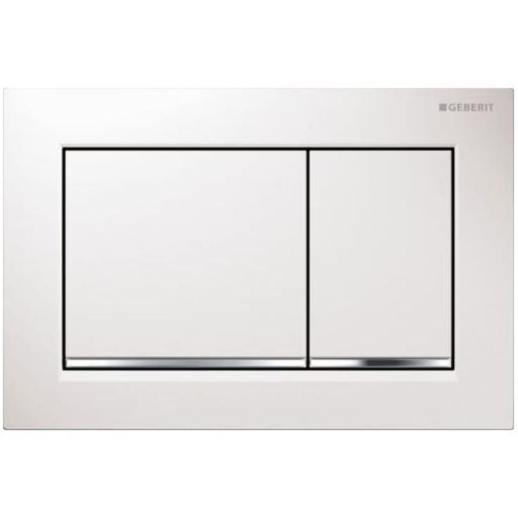 Geberit Omega 30 betjeningsplate, hvit/krom