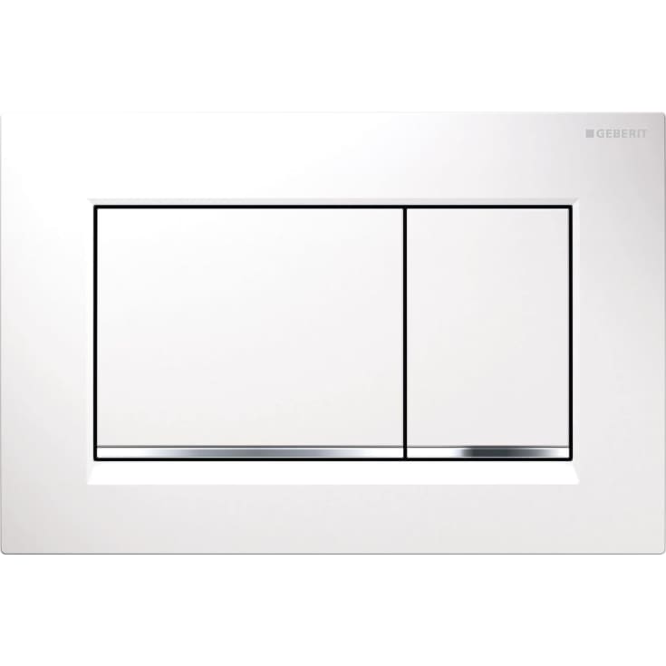 Geberit Sigma 20 Square spolplatta, vit/krom