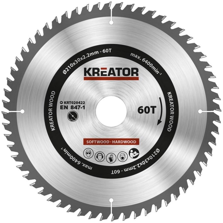 Kreator Sagblad for sirkelsag 60 tenner - Ø210 mm