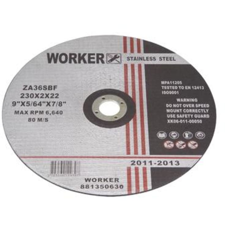 Worker Kapskiva Inox Ø230mm tjocklek 2,0mm - för rostfritt stål