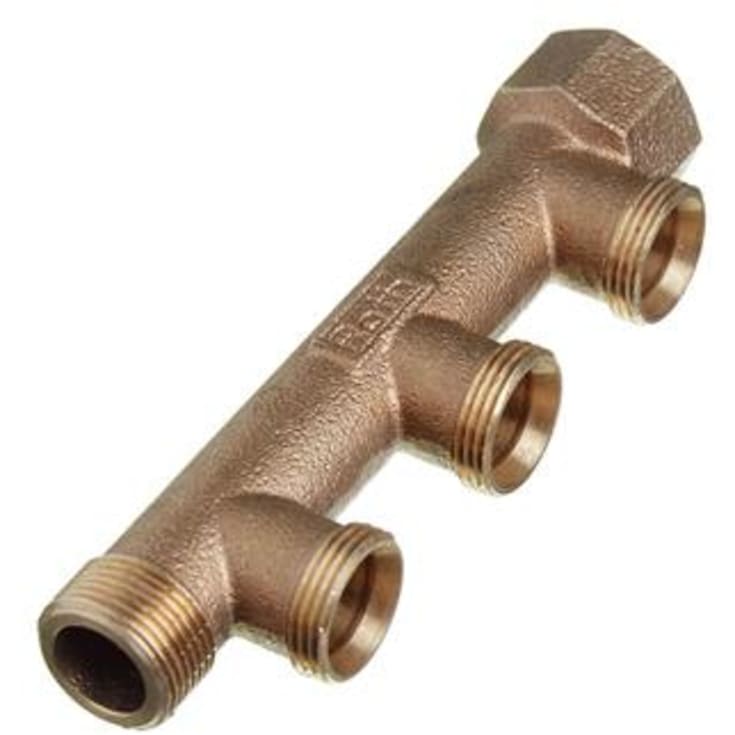 Roth rødgods fordelerrør 3/4", 3 afgreninger 3/4"