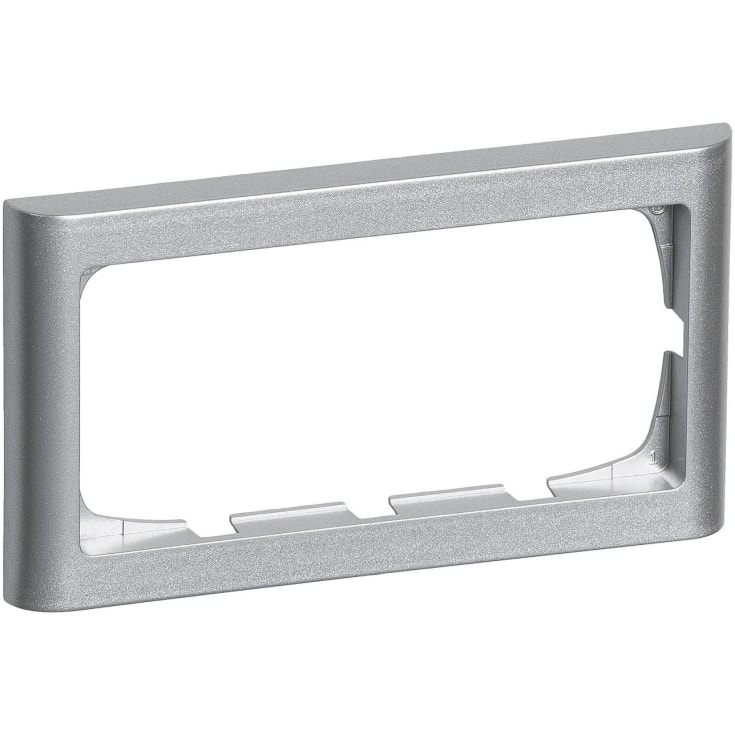 LK Fuga ramme Softline 63, 2 modul vandret, stålmetallic