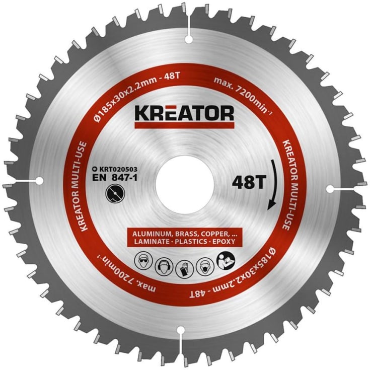 Kreator Sagblad for sirkelsag universal 48 tenner - Ø185 mm