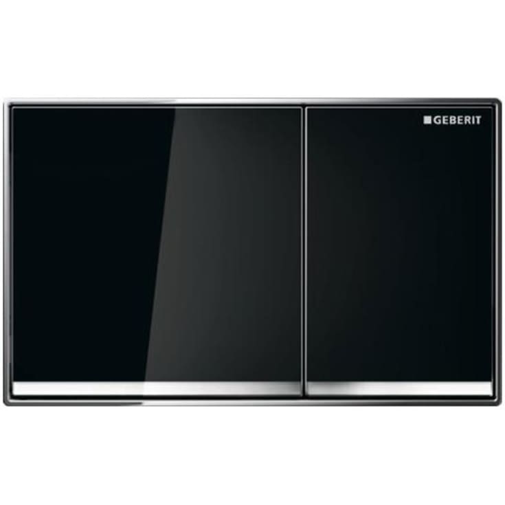 Geberit Omega 60 Square betjeningsplate, sort glass