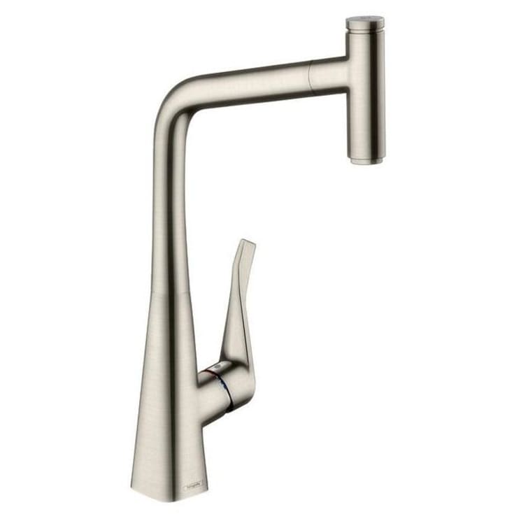 Hansgrohe Metris Select M71 320 köksblandare, utdragbar pip, stål