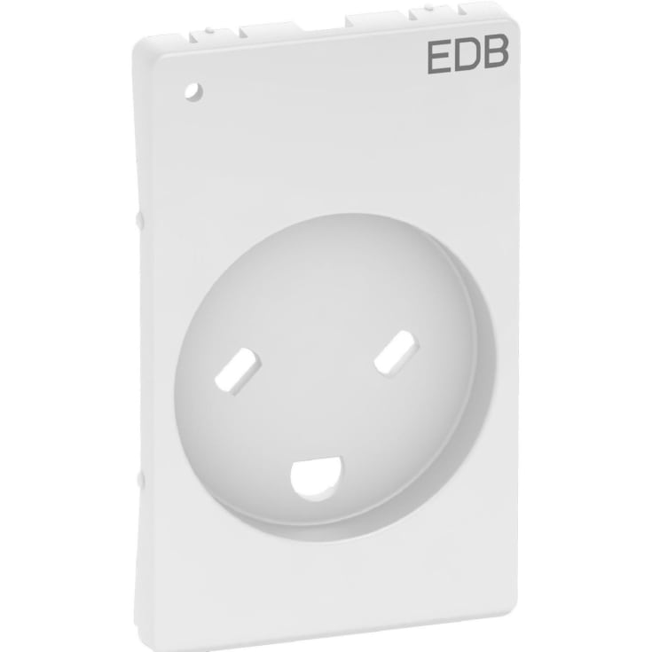 LK Fuga afdækning for stikkontakt med jord og LED lampe, 1,5 modul, hvid
