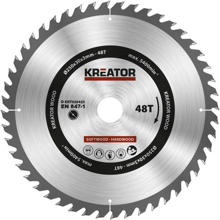 Kreator Cirkelsågblad 48 tänder - Ø250 mm