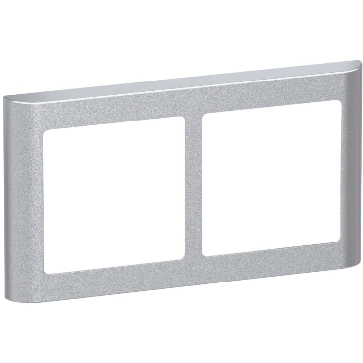 LK Fuga Design ramme 63 soft 2x1 modul vandret, stålmetallic