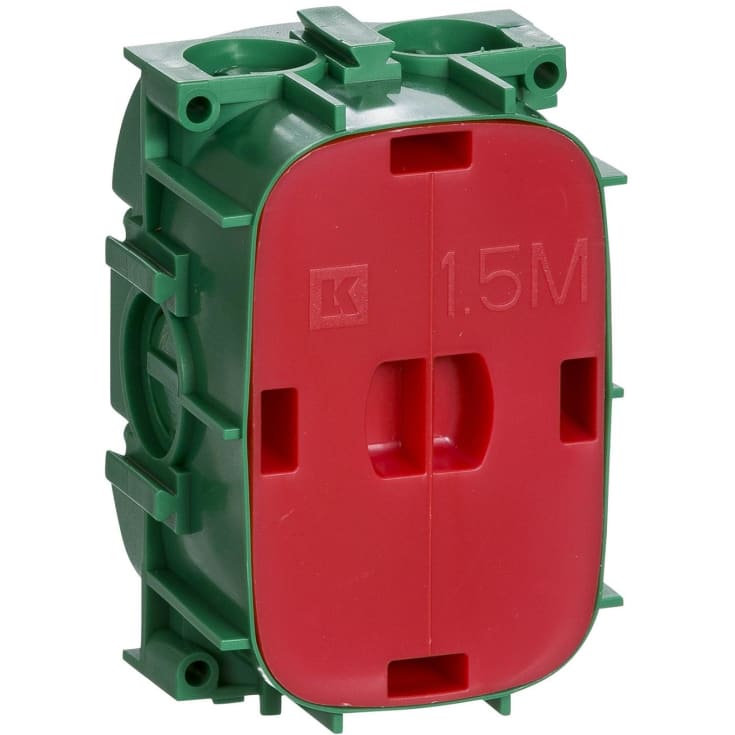 LK FUGA dåse for indmuring grøn 1½ modul 49 mm dyb