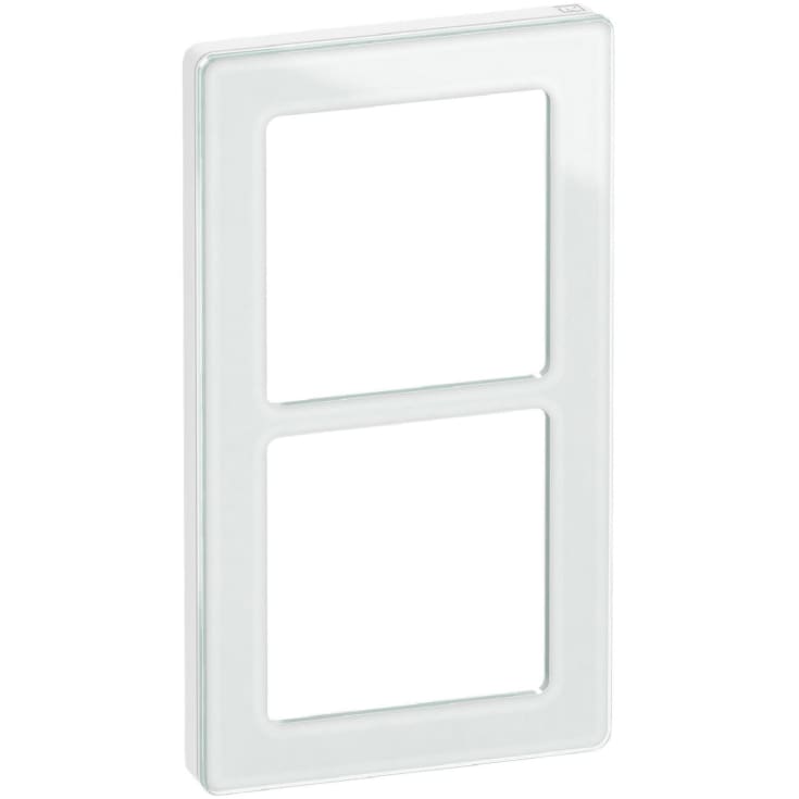 LK Fuga Pure designramme 2x1 modul i hvid glas