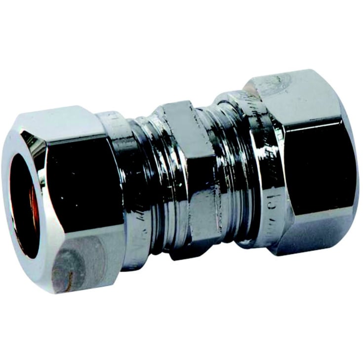 Vatette Rak koppling, förkromad, 12mm
