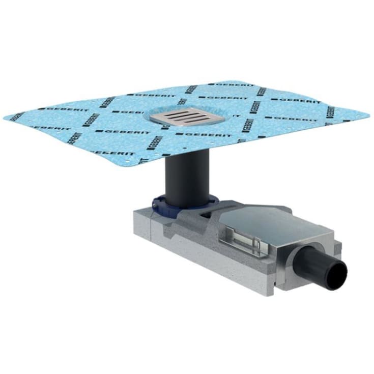 Geberit CleanLine sluk, for betong og flis, 80x80 mm, Ø50 mm