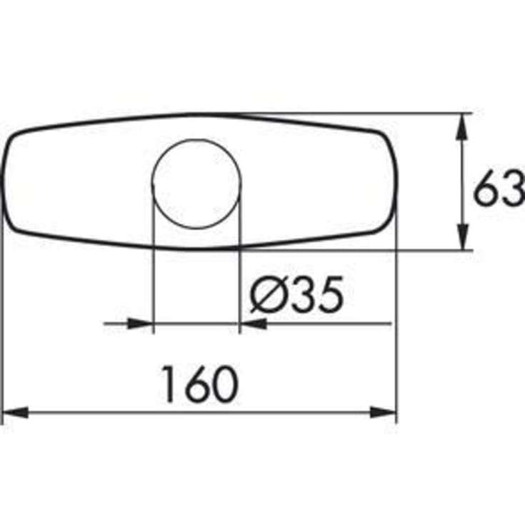 Mora täckplatta 160X64 Ø35 mm