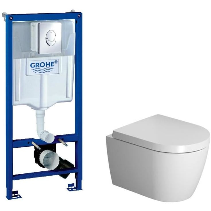 Duravit Me by Starck vägghängt toalettpaket, utan spolkant, vit/krom
