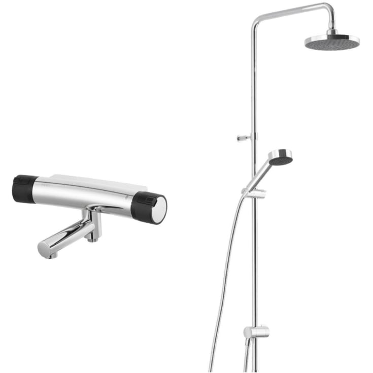 Mora Mmix Shower System Care badkarsblandare med duschset, krom/svart