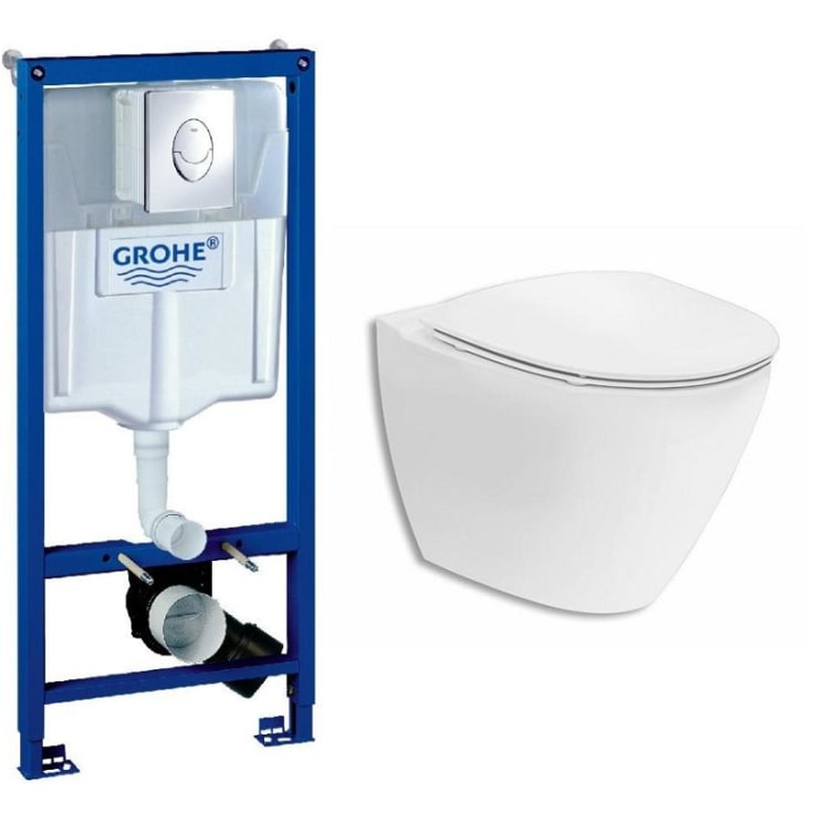 Ifö Spira Art vägghängt toalettpaket, vit/krom