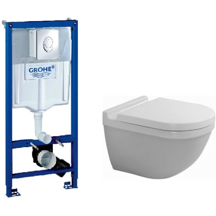 Duravit Starck 3 vägghängt toalettpaket, vit