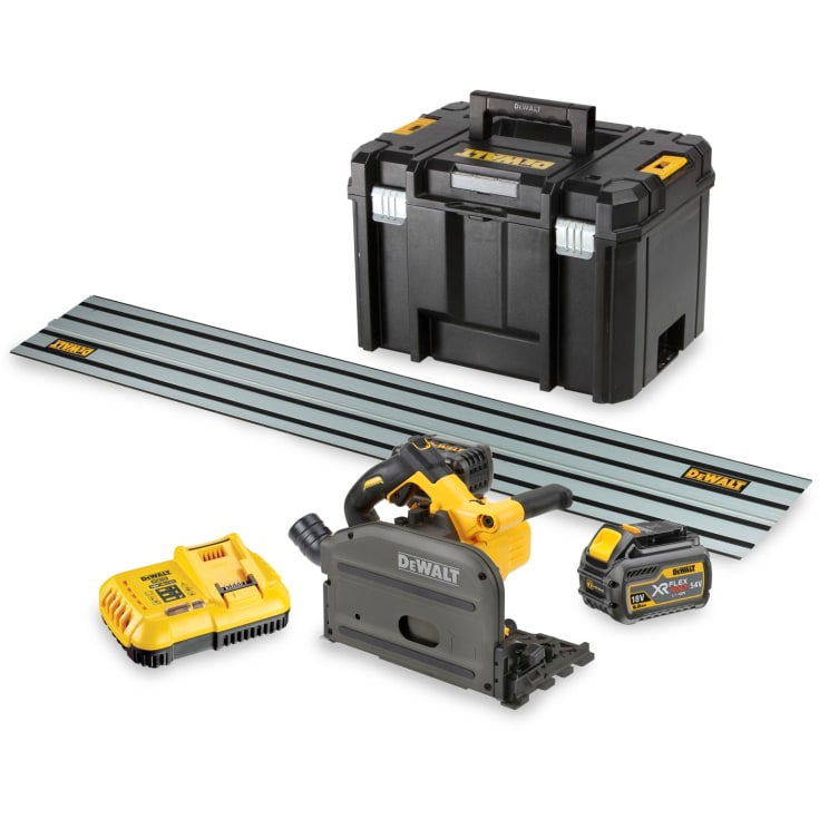 DeWalt XR Flexvolt dyksav m.skinne - 54V  m. 2 x batteri