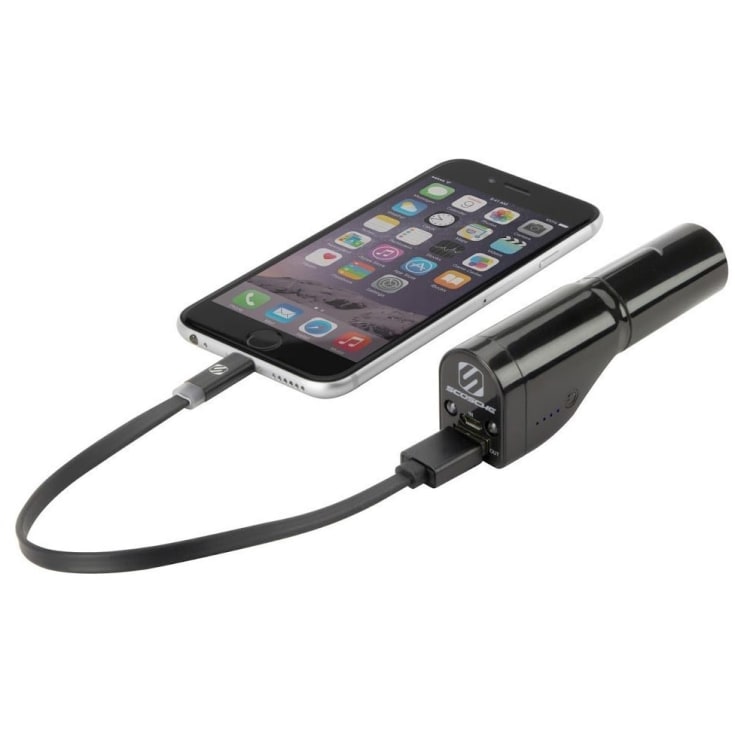 Scosche goBAT 2600 3-i-1 powerbank, billaddare och lampa - Svart