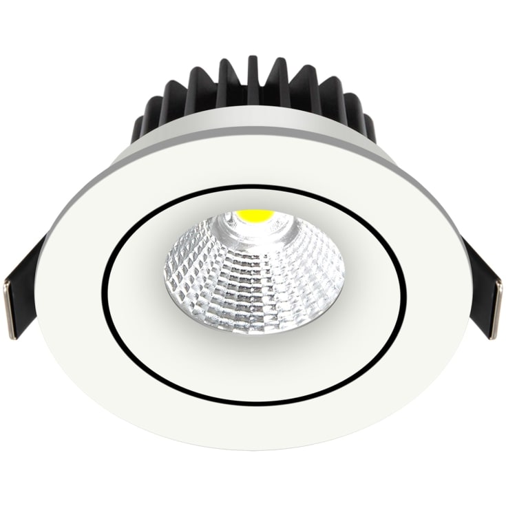 Nordtronic Velia Tilt downlight, 10,9W/3000K, LED, rund, matt hvit