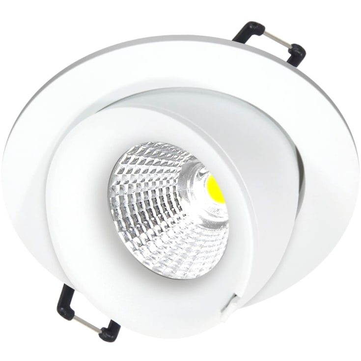 Nordtronic Velia Large Tilt downlight, 10,9W/2700K, LED, rund, matt vit