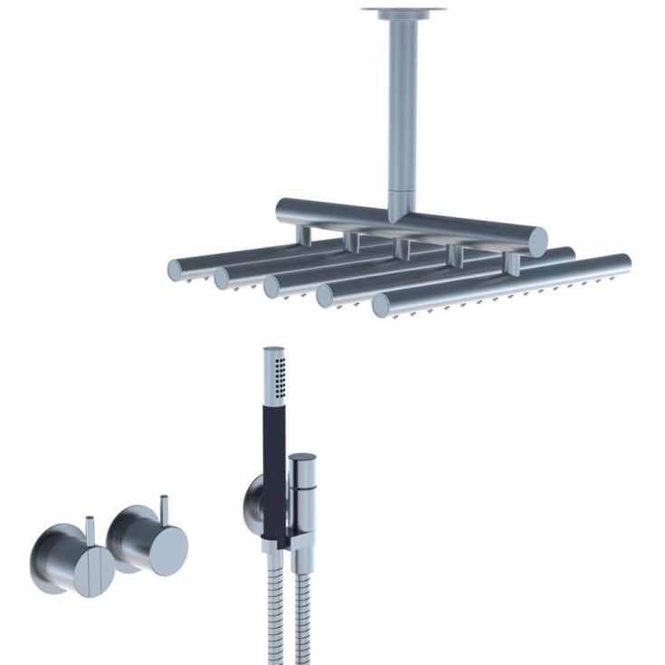 Vola 2471-051A duschset, borstat krom