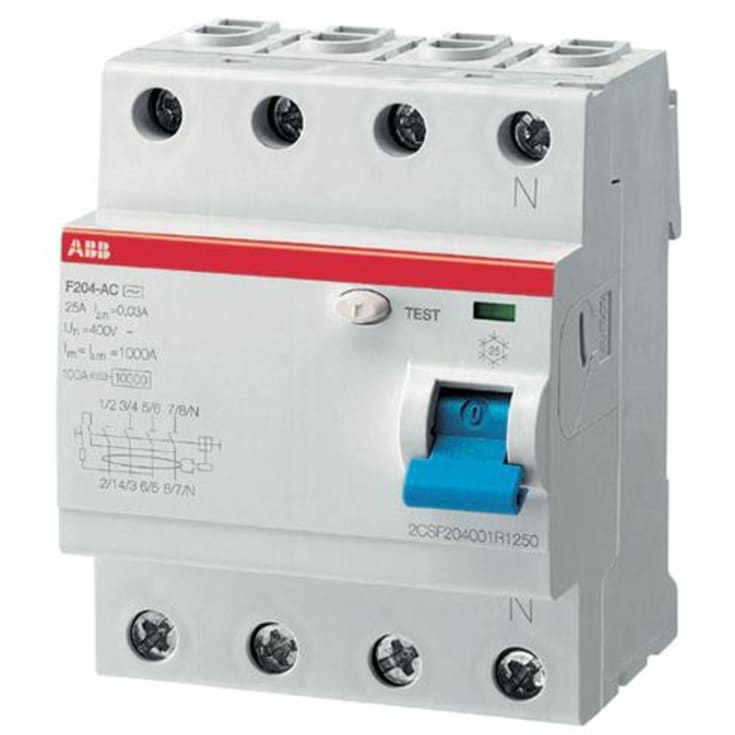 ABB F204 HPFI relæ A, 4P, 63A