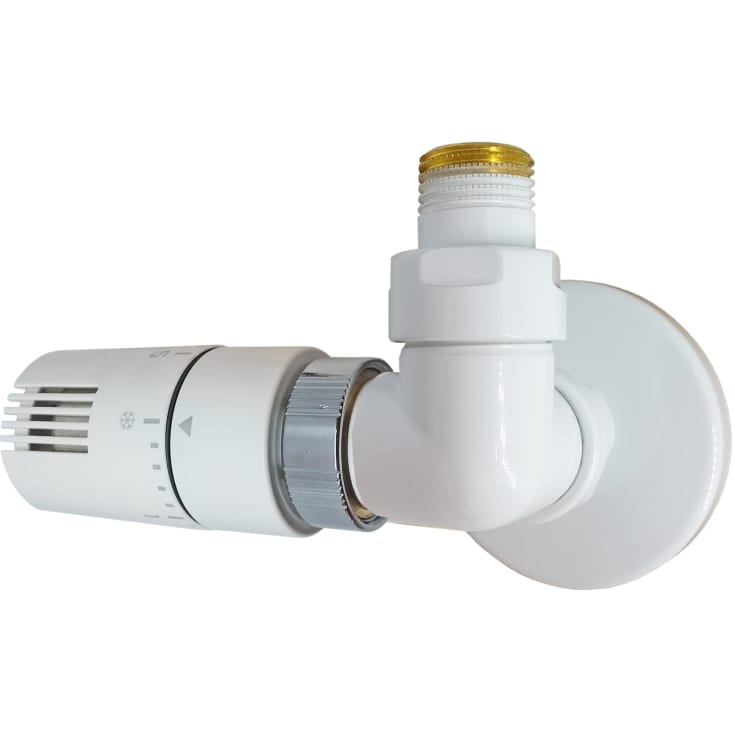 Kriss Corner Rom ventilsett vinkelløpende m/Romtermostat, Hvit