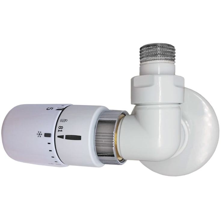 Kriss Corner Rom Plus ventilsett vinkelløpende m/Romtermostat, Hvit