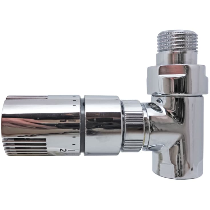 Kriss Cylinder Rom ventilsett rettløpende m/Romtermostat, Krom